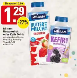 WEZ Milram Buttermilch oder Kefir Drink Angebot