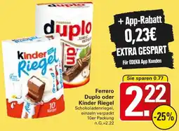 WEZ Ferrero Duplo oder Kinder Riegel Angebot
