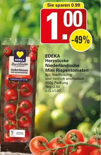 WEZ EDEKA Herzstücke Niederländische Mini Rispentomaten Angebot