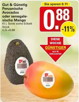 WEZ Gut & Günstig Peruanische Avocados oder senegale-sische Mango Angebot