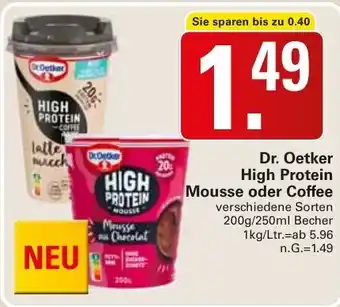 WEZ Dr. Oetker High Protein Mousse oder Coffee Angebot