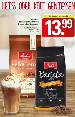 WEZ Melitta Bella Crema, Barista Crema oder Espresso Angebot