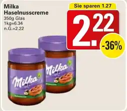 WEZ Milka Haselnusscreme Angebot