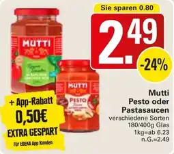 WEZ Mutti Pesto oder Pastasaucen Angebot