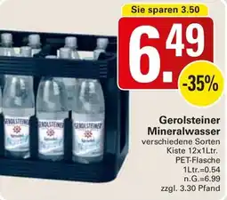 WEZ Gerolsteiner Mineralwasser Angebot