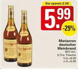 WEZ Mariacron deutscher Weinbrand Angebot