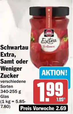 AEZ Schwartau Extra, Samt oder Weniger Zucker Angebot