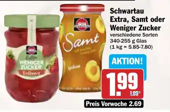AEZ Schwartau Extra, Samt oder Weniger Zucker Angebot