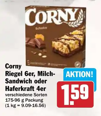 AEZ Corny Riegel 6er, Milch- Sandwich oder Haferkraft 4er Angebot