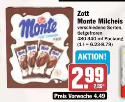 AEZ Zott Monte Milcheis Angebot