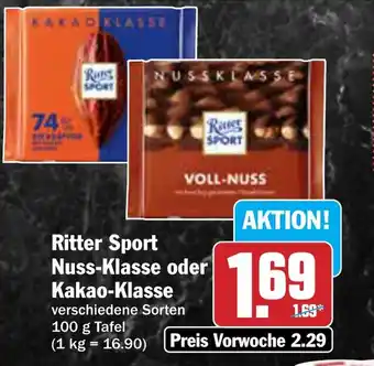 AEZ Ritter Sport Nuss-Klasse oder Kakao-Klasse Angebot
