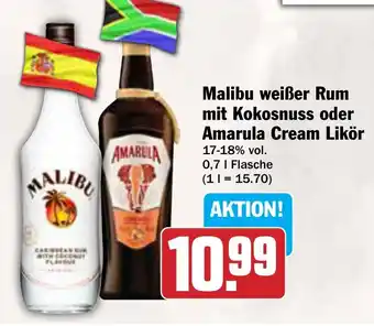 AEZ Malibu weißer Rum mit Kokosnuss oder Amarula Cream Likör Angebot