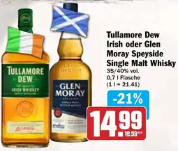 AEZ Tullamore Dew Irish oder Glen Moray Speyside Single Malt Whisky Angebot