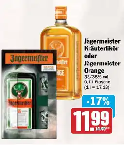 AEZ Jägermeister Kräuterlikör oder Jägermeister Orange Angebot