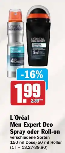 AEZ L'Oréal Men Expert Deo Spray oder Roll-on Angebot