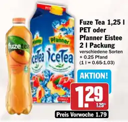 AEZ Fuze Tea PET oder Pfanner Eistee Angebot
