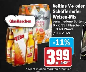 AEZ Veltins V+ oder Schöfferhofer Weizen-Mix Angebot