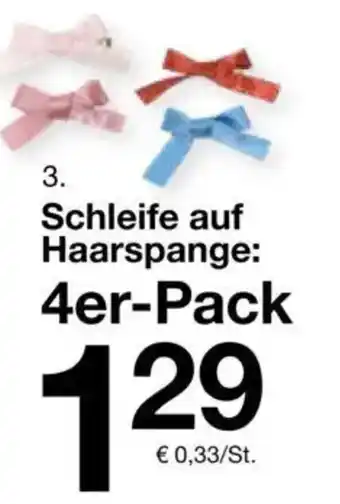 Zeeman Schleife auf Haarspange 4er-Pack Angebot