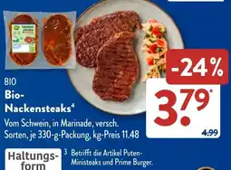Aldi Süd BIO Bio- Nackensteaks Angebot