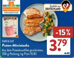 Aldi Süd FAIR & GUT Puten-Ministeaks Angebot