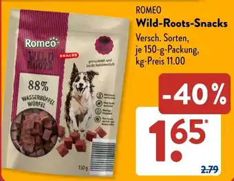 Aldi Süd ROMEO Wild-Roots-Snacks Angebot