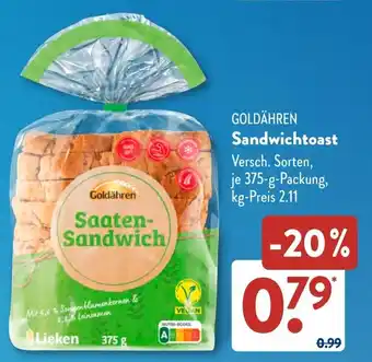 Aldi Süd GOLDÄHREN Sandwichtoast Angebot
