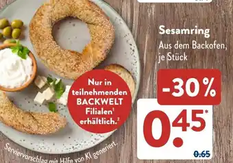 Aldi Süd Sesamring Angebot