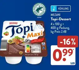 Aldi Süd MILSANI Topi-Dessert Angebot