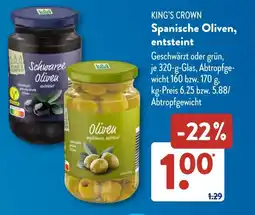 Aldi Süd KING'S CROWN Spanische Oliven, entsteint Angebot