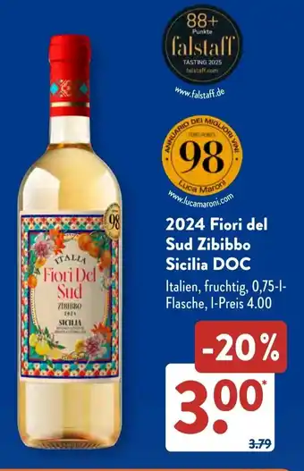 Aldi Süd 2024 Fiori del Sud Zibibbo Sicilia DOC Angebot