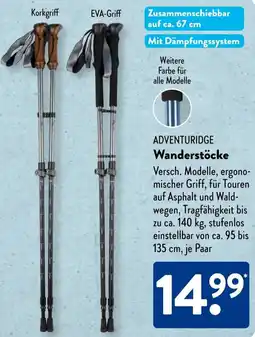 Aldi Süd ADVENTURIDGE Wanderstöcke Angebot