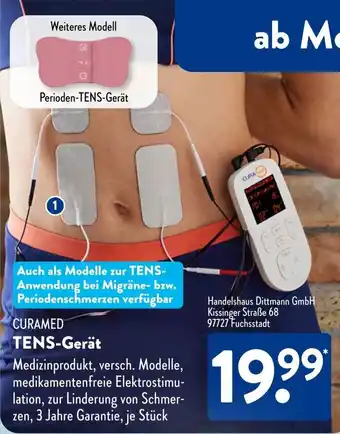 Aldi Süd CURAMED TENS-Gerät Angebot
