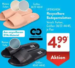 Aldi Süd UP2FASHION Recycelbare Badepantoletten Angebot
