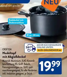 Aldi Süd CROFTON Nudeltopf mit Abgießdeckel Angebot
