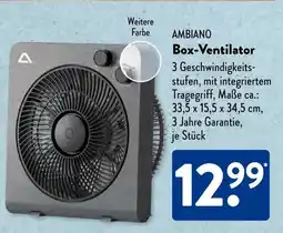 Aldi Süd AMBIANO Box-Ventilator Angebot