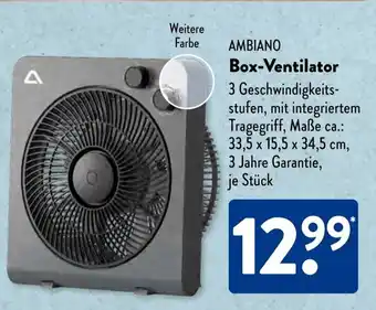 Aldi Süd AMBIANO Box-Ventilator Angebot