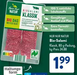 Aldi Süd NUR NUR NATUR Bio-Salami Angebot