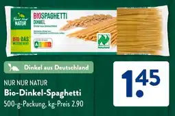 Aldi Süd NUR NUR NATUR Bio-Dinkel-Spaghetti Angebot