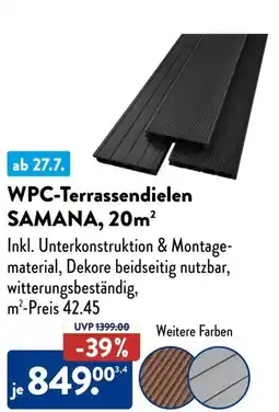 Aldi Süd WPC-Terrassendielen SAMANA, 20m² Angebot
