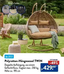 Aldi Süd Polyrattan-Hängesessel TWIN Angebot