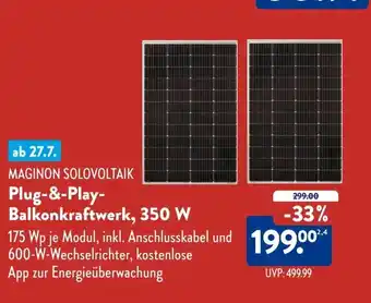 Aldi Süd MAGINON SOLOVOLTAIK Plug-&-Play- Balkonkraftwerk, 350 W Angebot