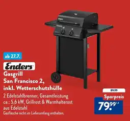 Aldi Süd Enders Gasgrill San Francisco 2, inkl. Wetterschutzhülle Angebot