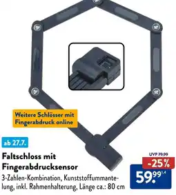 Aldi Süd Faltschloss mit Fingerabdrucksensor Angebot