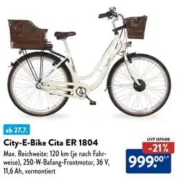 Aldi Süd City-E-Bike Cita ER 1804 Angebot