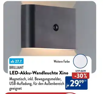 Aldi Süd BRILLIANT LED-Akku-Wandleuchte Xino Angebot