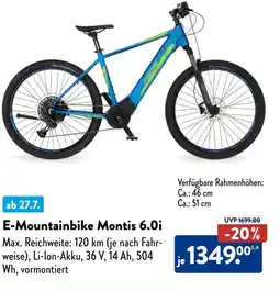 Aldi Süd Fischer E-Mountainbike Montis 6.0i Angebot