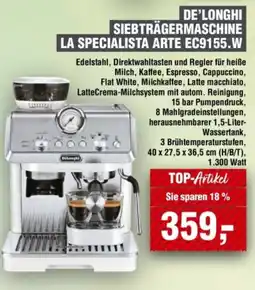 Handelshof DeLONGHI SIEBTRÄGERMASCHINE LA SPECIALISTA ARTE EC9155.W Angebot
