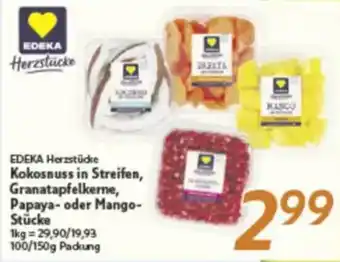 inkoop EDEKA Kokosnuss in Streifen, Granatapfelkerne, Papaya-oder Mango- Stücke Angebot