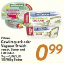 inkoop Milram Gewürzquark oder Veganer Streich Angebot