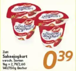inkoop Sahnejoghurt Zott Angebot